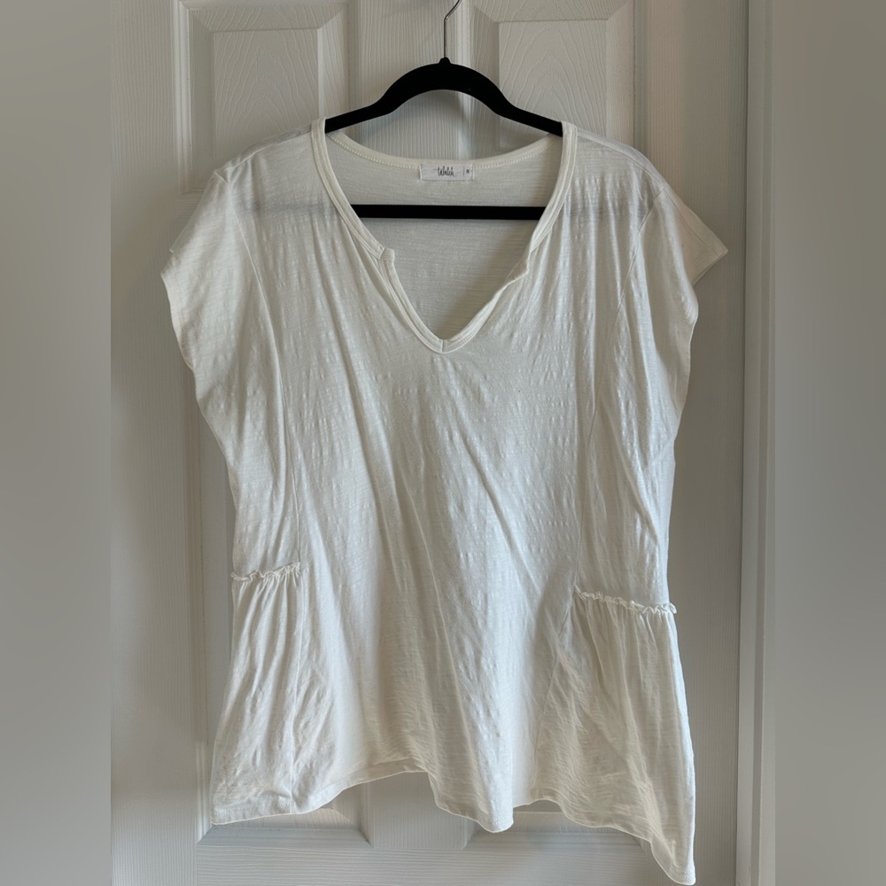 TALULAH Cream V-Neck Tunic Top